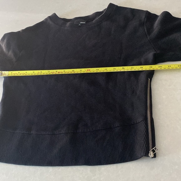 Aritzia Wilfred free Suzanna ribbed zipper side Sweater100% cotton black⭐️⭐️⭐️⭐️ - Picture 10 of 16